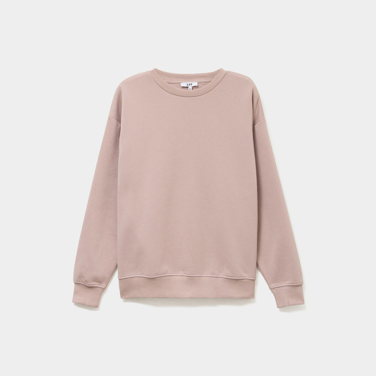 Sweat col rond manches longues marron clair femme