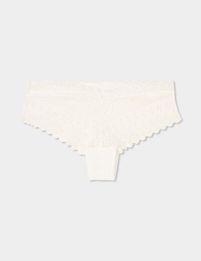 Shorty en dentelle blanc femme