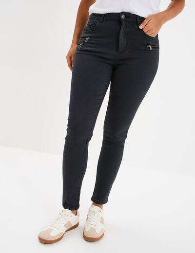 Jeans skinny 7/8ème coton Liberto noir femme