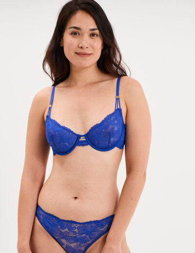 Soutien-gorge embo&icirc;tant dentelle bleu electrique femme