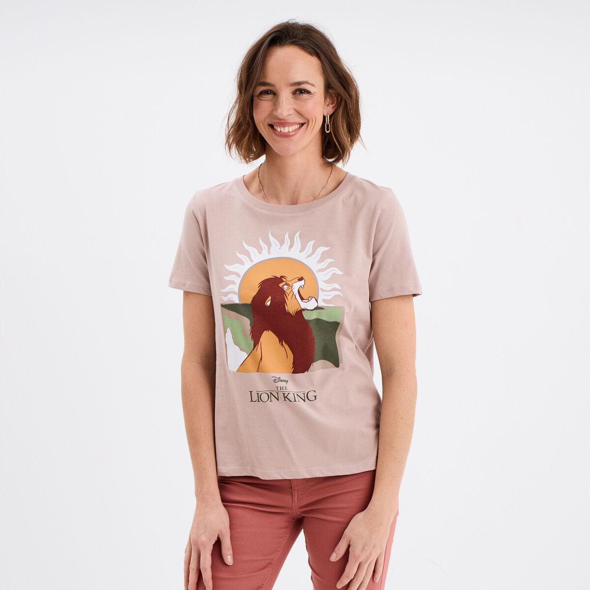 T-shirt manches courtes Le Roi lion sable femme