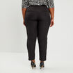 Pantalon droit taille haute noir femme grande taille