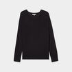 Pull col rond manches longues noir femme