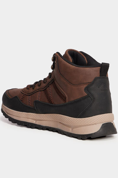 Baskets montantes &agrave; lacets marron cognac homme