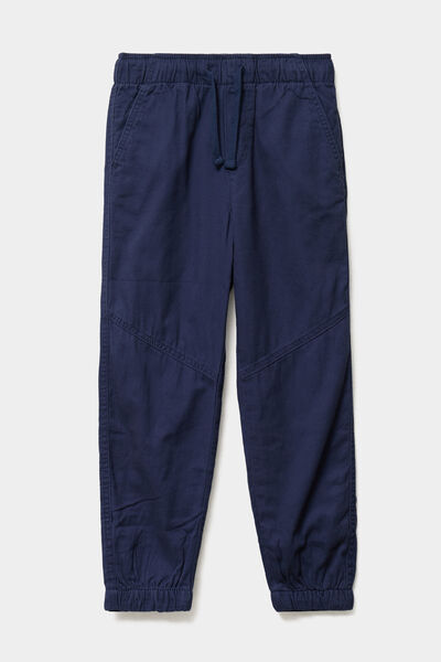 Pantalon jogger doubl&eacute; coton bleu marine gar&ccedil;on