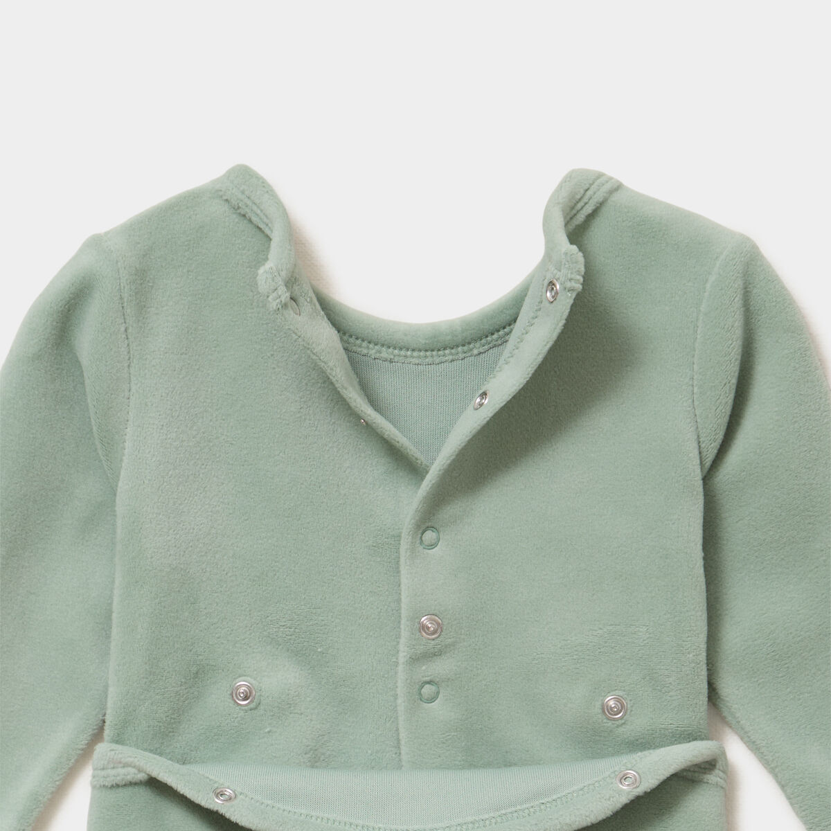 Dors-bien effet velours manches longues vert b&eacute;b&eacute;