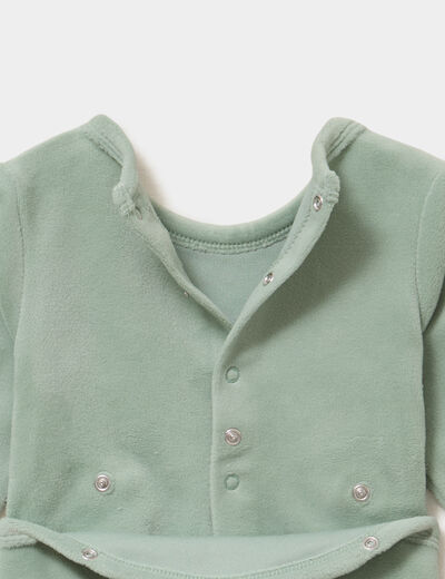 Dors-bien effet velours manches longues vert b&eacute;b&eacute;