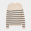 Pull manches longues avec boutons beige femme