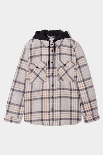 Surchemise 2-en-1 à capuche Creeks creme homme