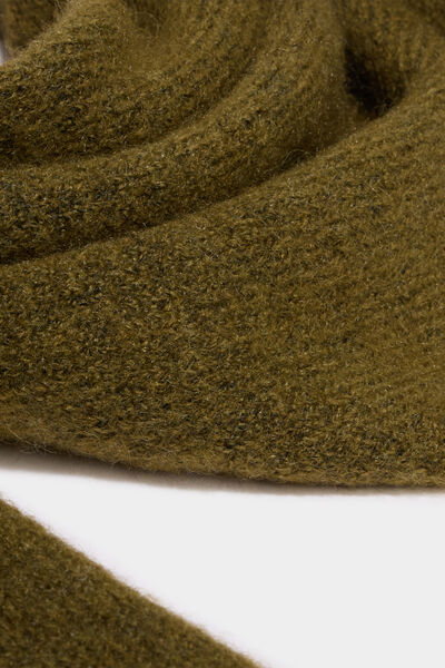 &Eacute;charpe triangulaire en maille douce vert olive femme