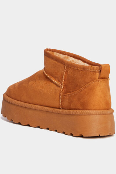 Bottines compens&eacute;es fourr&eacute;es Creeks marron femme