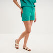 Short de jogging molletonn&eacute; ajust&eacute; bleu turquoise femme