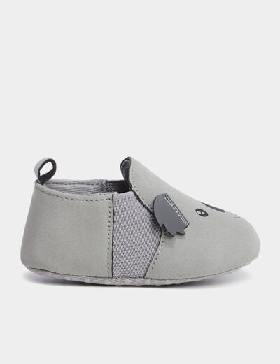 Bottillons layette gris bébé garçon