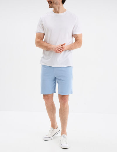 Short de jogging en molleton bleu ciel homme