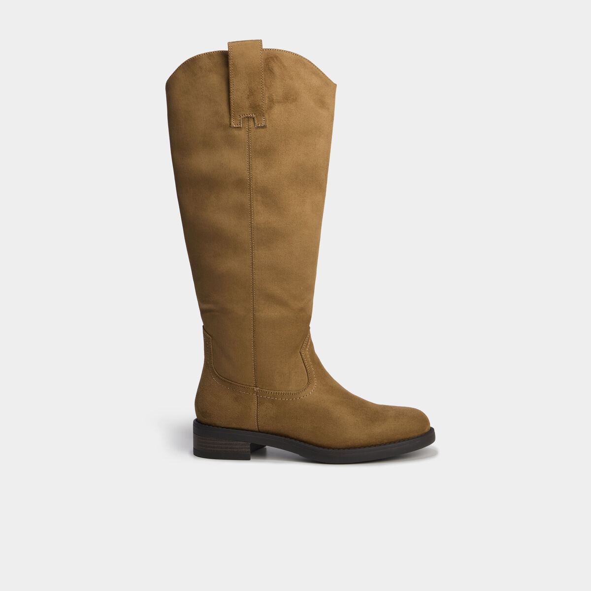 Bottes hautes zipp&eacute;es marron femme