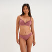Soutien-gorge triangle micro dentelle vieux rose femme