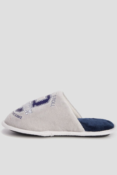 Chaussons mules gris garçon