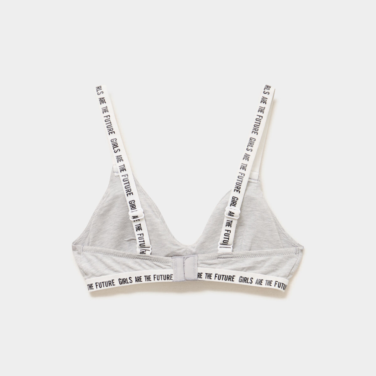 Lot 2 brassi&egrave;res forme triangle coton gris clair fille