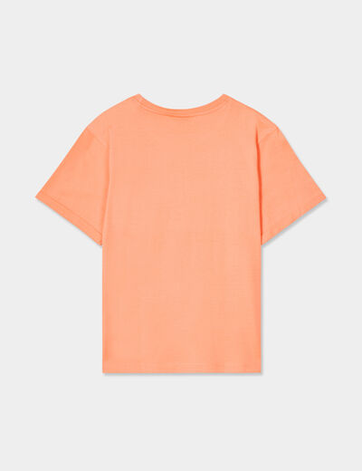 T-shirt manches courtes coton Vaiana orange clair fille