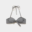 Haut de maillot de bain bandeau noeud noir femme