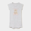 Chemise de nuit courte manches courtes gris clair fille