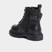 Bottines &agrave; lacets avec boucles noir fille