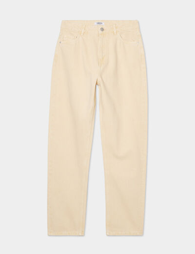 Jeans mom taille haute 7/8ème Creeks jaune clair femme
