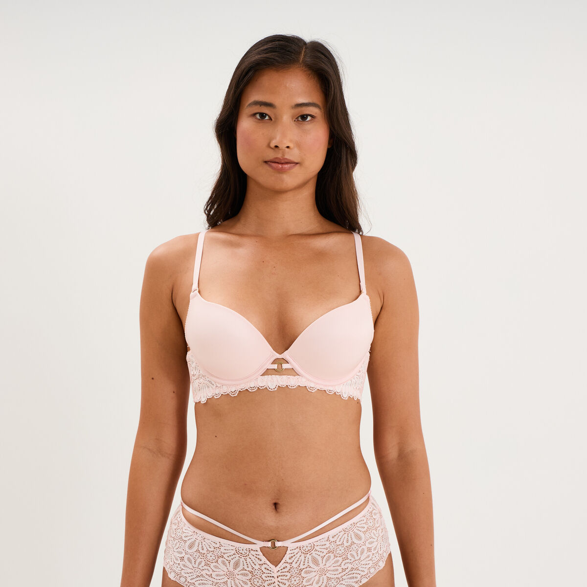 Soutien-gorge maxi push-up padd&eacute; rose clair femme