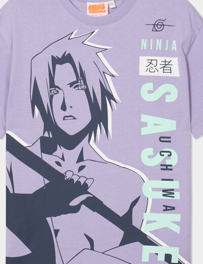 T-shirt manches courtes Naruto Sasuke mauve garçon