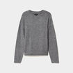 Pull col rond paillettes fils m&eacute;tallis&eacute;s gris femme