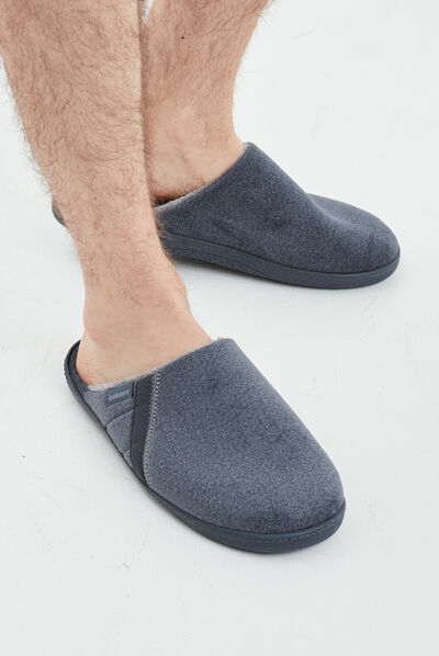 Chaussons mules Isotoner Ergonomie gris homme