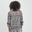 Blouse manches 3/4 détail laçage noir femme