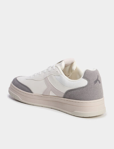 Tennis basses &agrave; lacets semelle plate gris homme