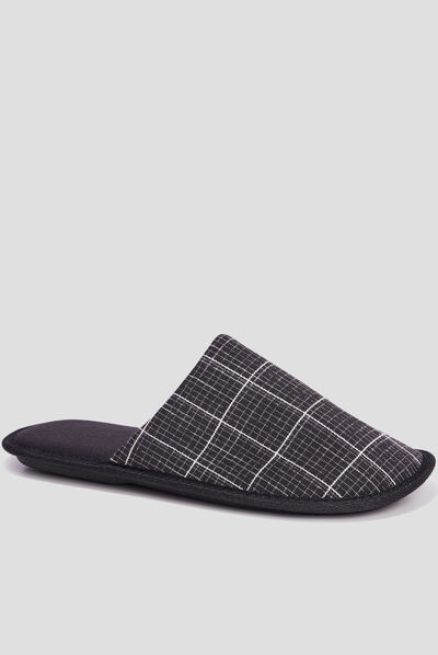 Chaussons mules noir homme