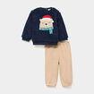 Ensemble de jogging sweat effet polaire bleu marine b&eacute;b&eacute; gar&ccedil;on