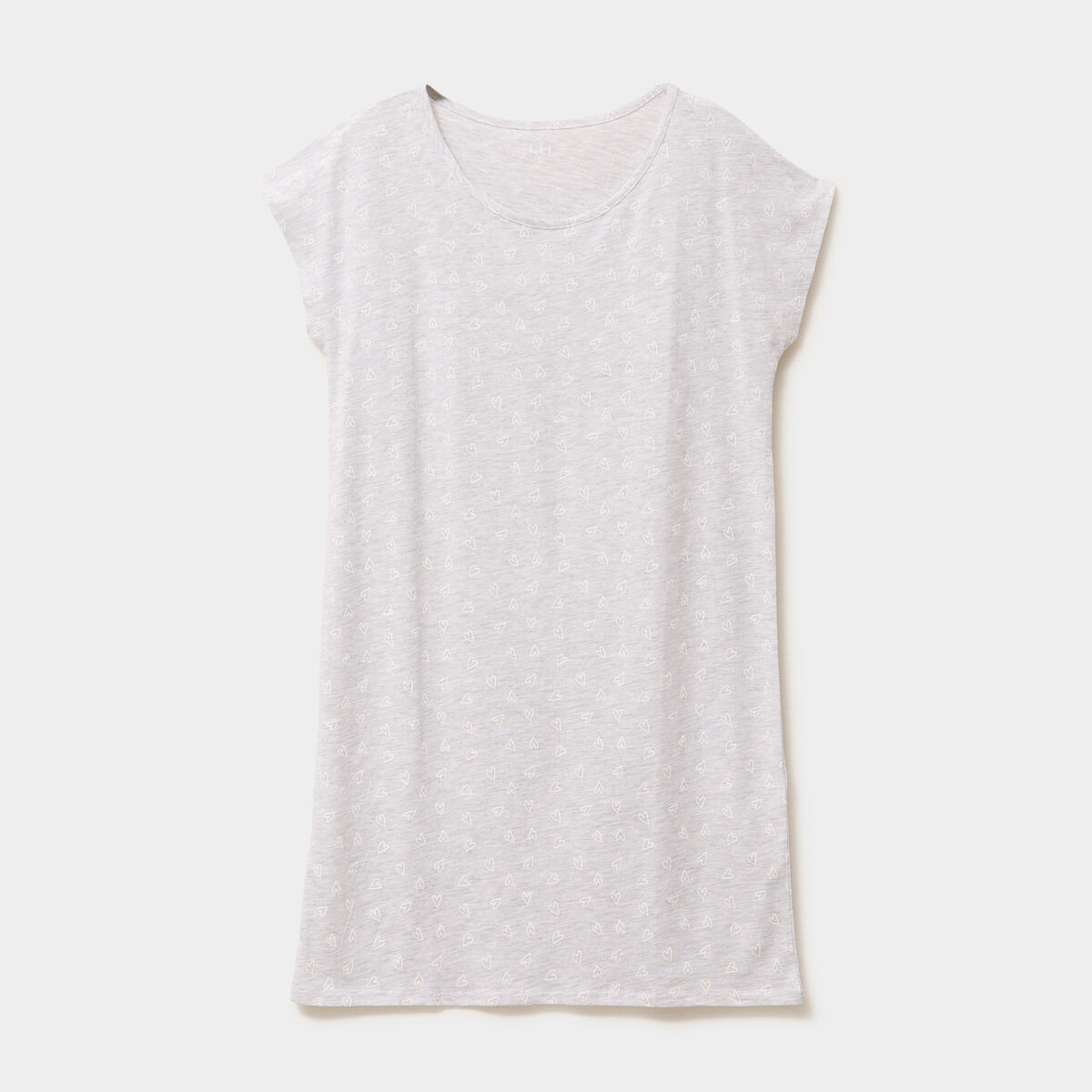 Chemise de nuit manches courtes gris clair femme