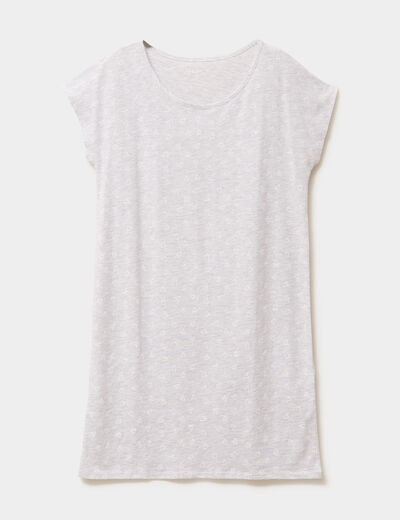 Chemise de nuit manches courtes gris clair femme