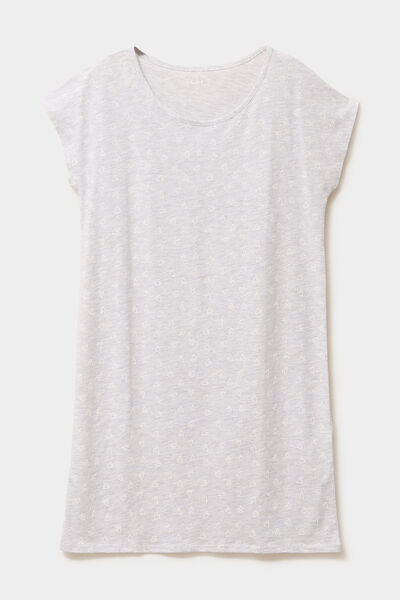 Chemise de nuit manches courtes gris clair femme