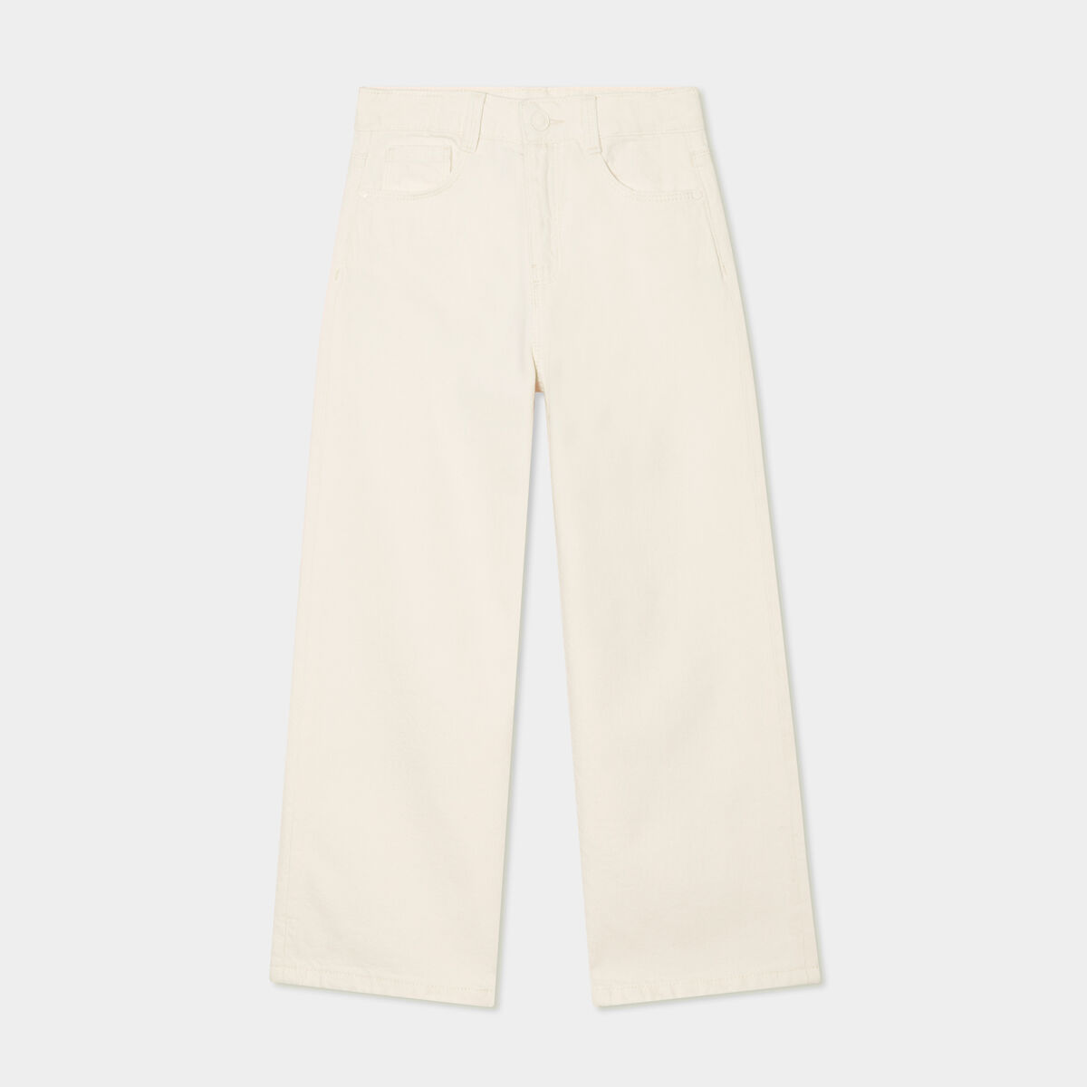 Pantalon large 5 poches coton Creeks creme fille