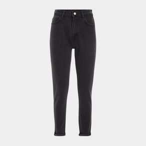 Jeans mom taille haute denim noir femme