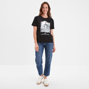 T-shirt coton Étrange Noël de Mr Jack noir femme
