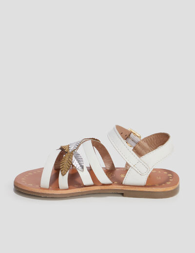 Sandales en cuir Creeks blanc fille