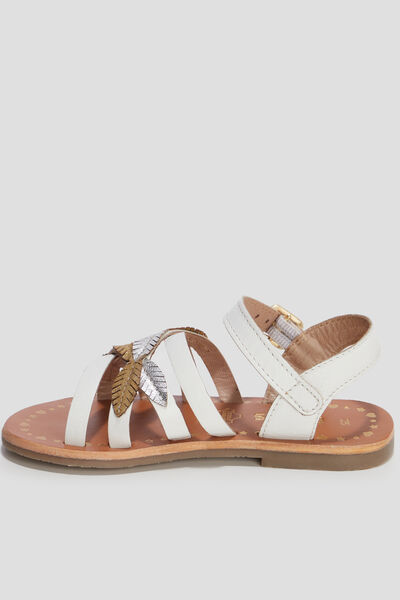 Sandales en cuir Creeks blanc fille