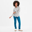 Chemise manches retroussables poches blanc femme