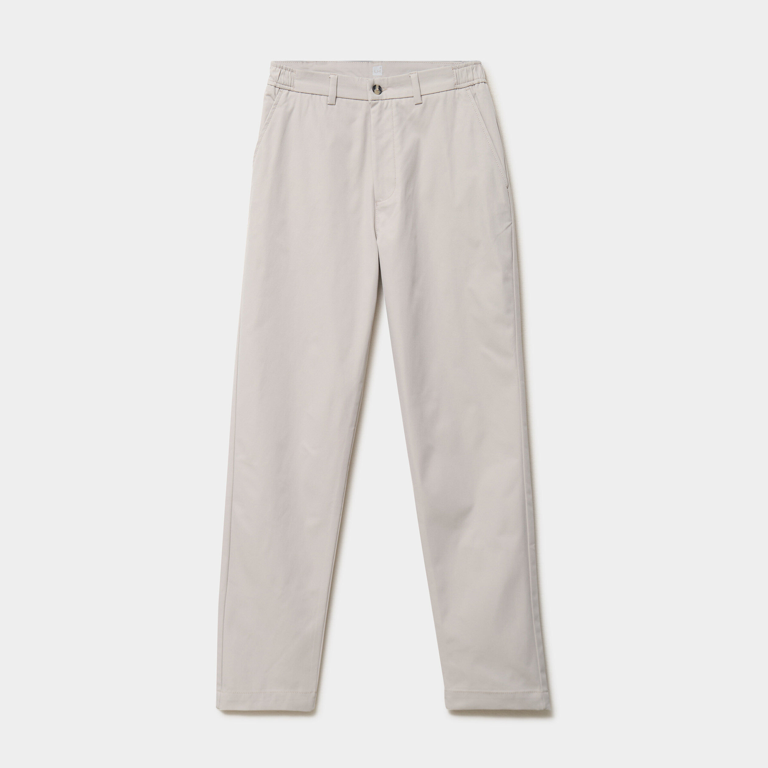 Pantalon chino droit extensible gris clair homme