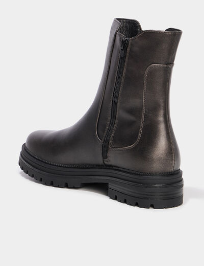 Boots chelsea crant&eacute;es noir femme