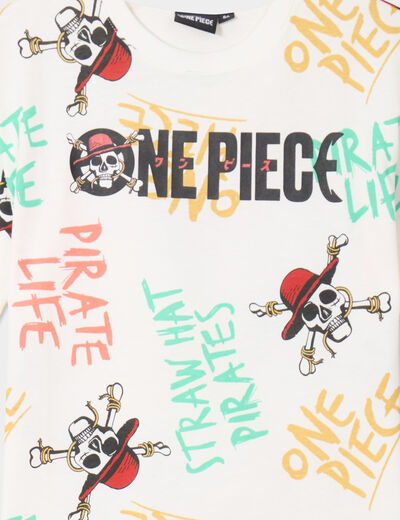 T-shirt manches courtes One Piece blanc garçon