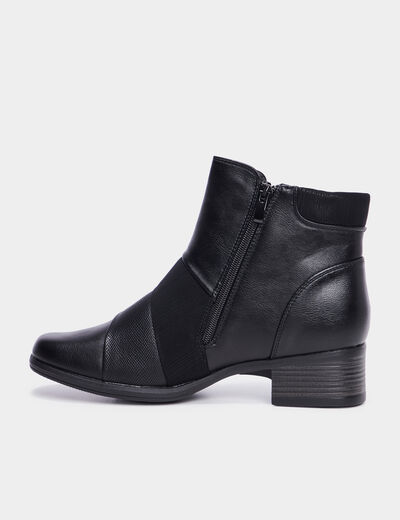 Bottines à talons fermeture zippée noir femme