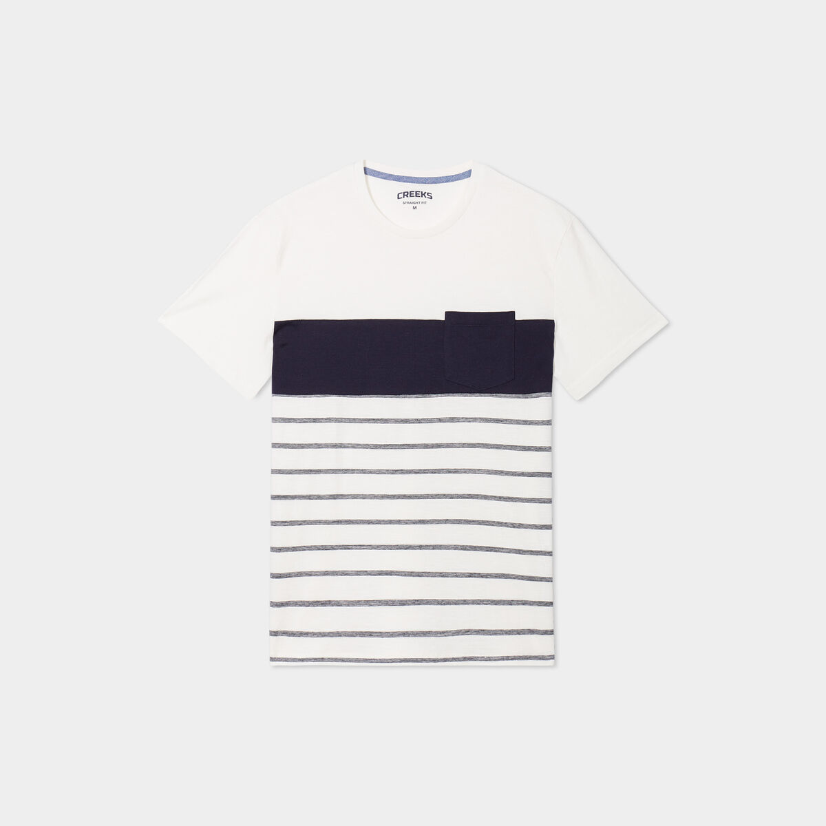 T-shirt droit avec 1 poche Creeks ivoire homme