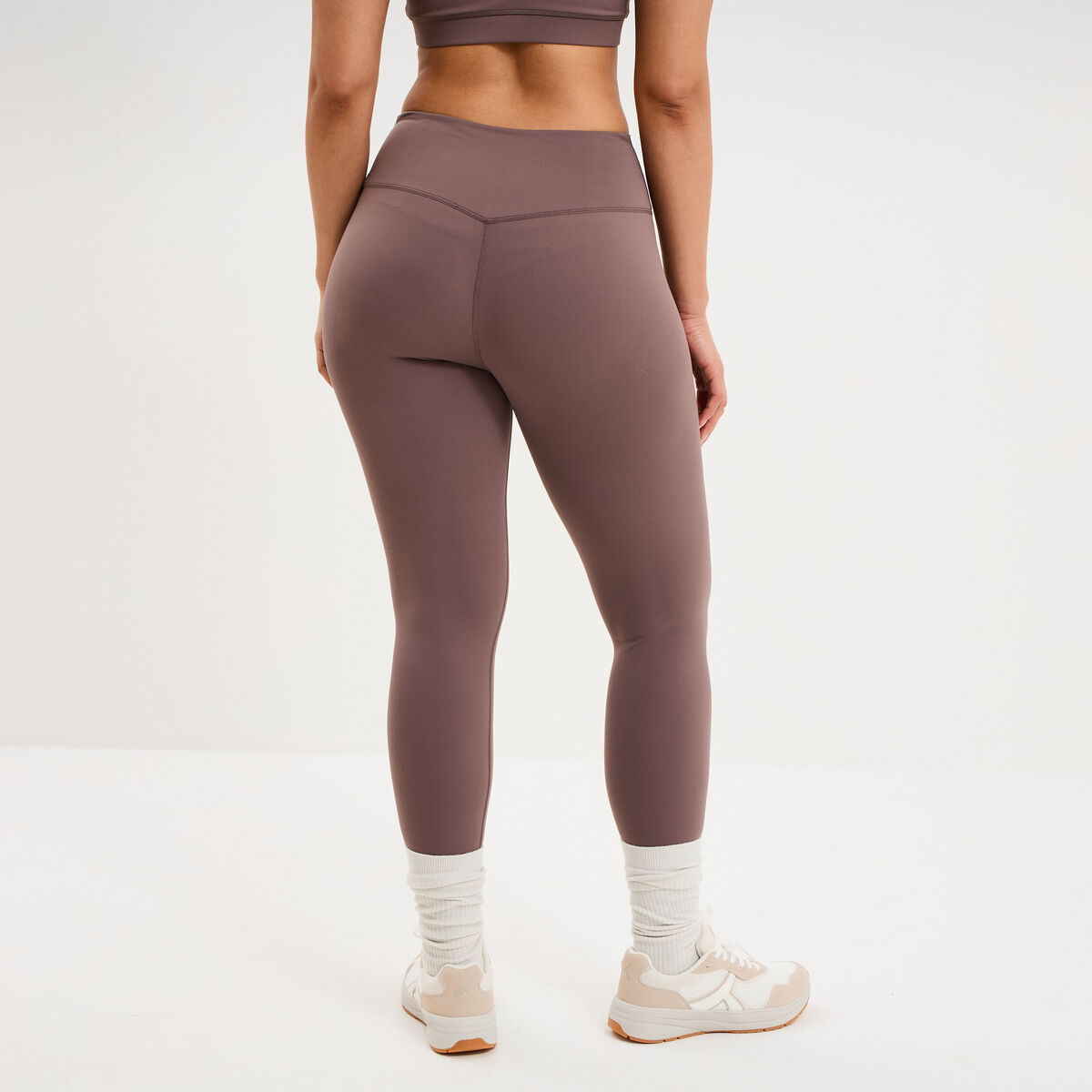Legging de sport gainant taille haute mauve femme